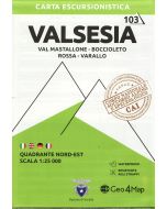 Valsesia north east Hiking Map 103 125000