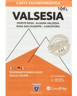 Valsesia north west Hiking Map 104 125000