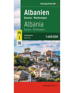 Albania Kosovo, Montenegro Road and Leisure Map