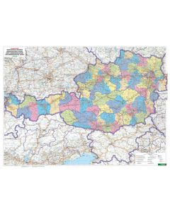 Austria by District 1500000 Magnet Marker board