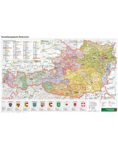 Austria by District A3 Planomap 11300000