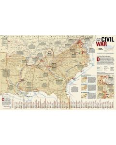 Battles of the US Civil War Map Tubed