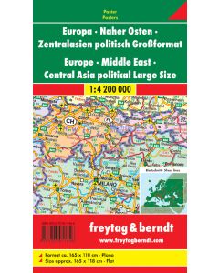 European Middle East Central Asia, political, Largeform