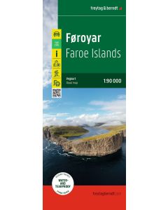 Faroe Islands Foroyar, Road Map 1:90000