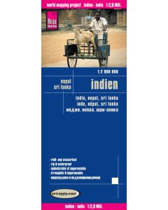 India 1:2900000 with Nepal und Sri Lanka