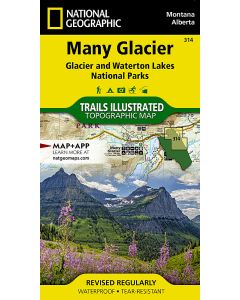 Many Glacier Glacier and Waterton Lakes Nat Parks Map