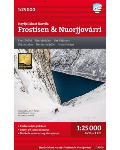 Narvik: Frostisen and Nuorjjovarri 1:25K Hoyfjellskart