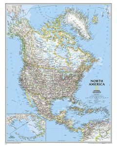 North America Classic Map Enlarged and Tubed