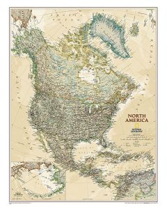 North America Executive Map Tubed
