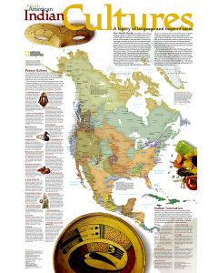 North American Indian Cultures Map Tubed