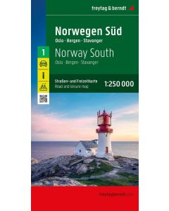 Norway South, Road and Leisure Map