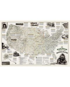 Railroad Legacy Map of the United States Map tubed