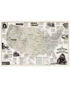 Railroad Legacy of the United States Map Laminated
