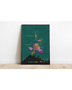 Rhone Wine Scratch Off Map