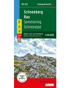 Schneeberg Rax hiking cycling and leisure map 150000