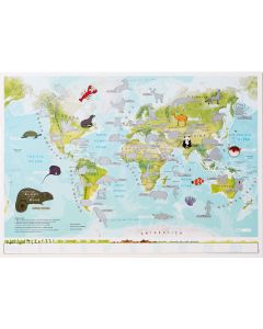 Scratch Off Kids Animals of the World Wall Map