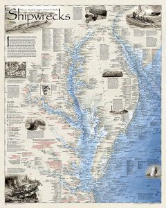 Shipwrecks of Delmarva Map Laminated