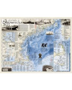 Shipwrecks of the Northeast Map Tubed