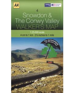 Snowdon and Conwy Valley AA Map 04 LAMINATED