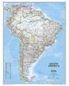 South America Classic Map Enlarged and Laminated