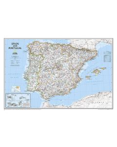 Spain and Portugal Classic Map Laminated