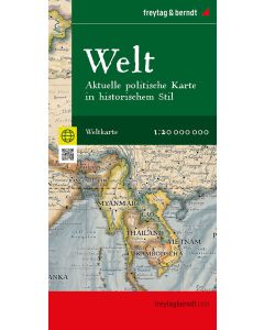 The World Welt Current map in antique style