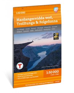 Turkart Hardangervidda vest Trolltunga and Folgefonna 150 000