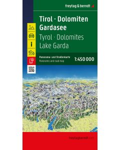 Tyrol Dolomites Lake Garda Panoramic and Road Map