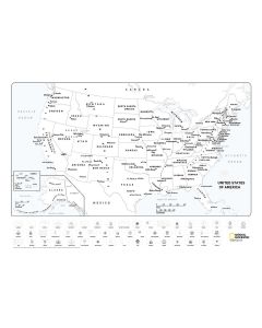 United States Coloring Map tubed