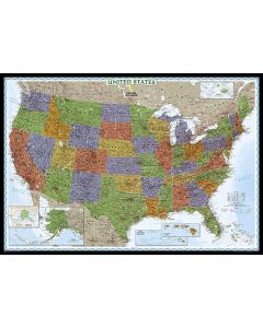 United States Decorator Map Enlarged and Laminated