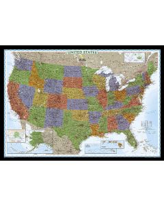 United States Decorator Map Laminated