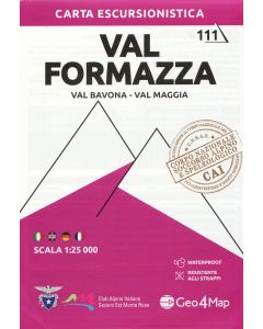 Val Formazza north east Hiking Map 11 125000