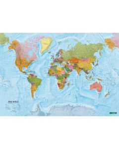 wallmap: The World, German, 1:40000000, metalbacked in a