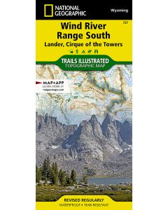 Wind River Range South Map Lander Cirque of the Towers