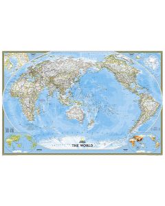 World Classic Pacific Centered Map Enlarged and Tubed