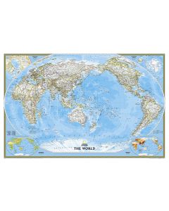 World Classic Pacific Centered Map Tubed