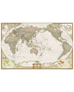 World Executive Pacific Centered Map Enlarged and Tubed