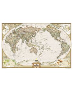 World Executive Pacific Centered Map Tubed