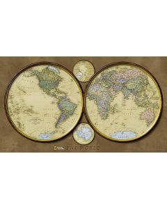 World Hemispheres Map Tubed