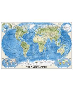 World Physical Map Enlarged and Laminated