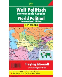 World political, international, 1:35 million, metalbacked