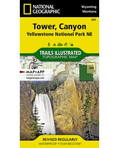 Yellowstone National Park NE Tower Canyon Map